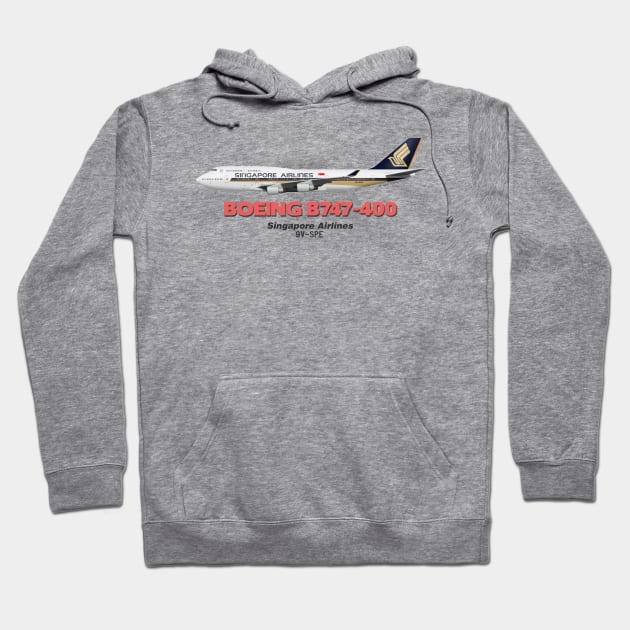 Boeing B747-400 - Singapore Airlines Hoodie by TheArtofFlying